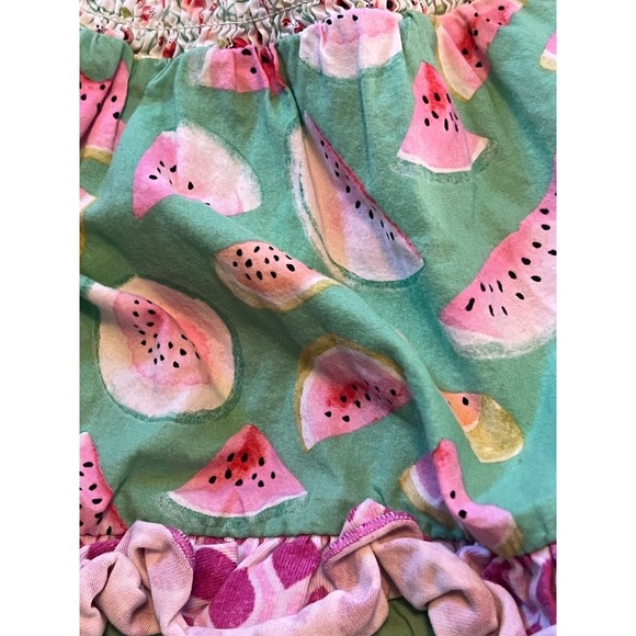 Matilda Jane Baby Girls Watermelon Ruffle Romper Fruit Salad Teal Pink 3-6M - Picture 7 of 9